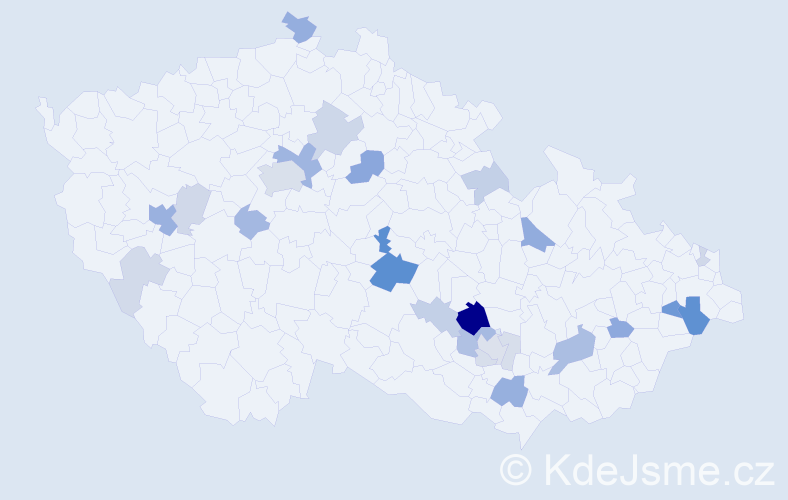 Příjmení: 'Kerber', počet výskytů 68 v celé ČR