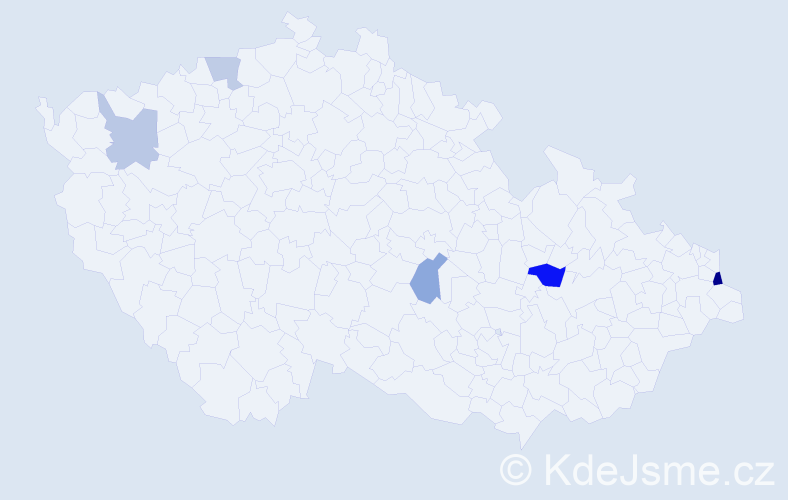 Příjmení: 'Gulašová', počet výskytů 8 v celé ČR