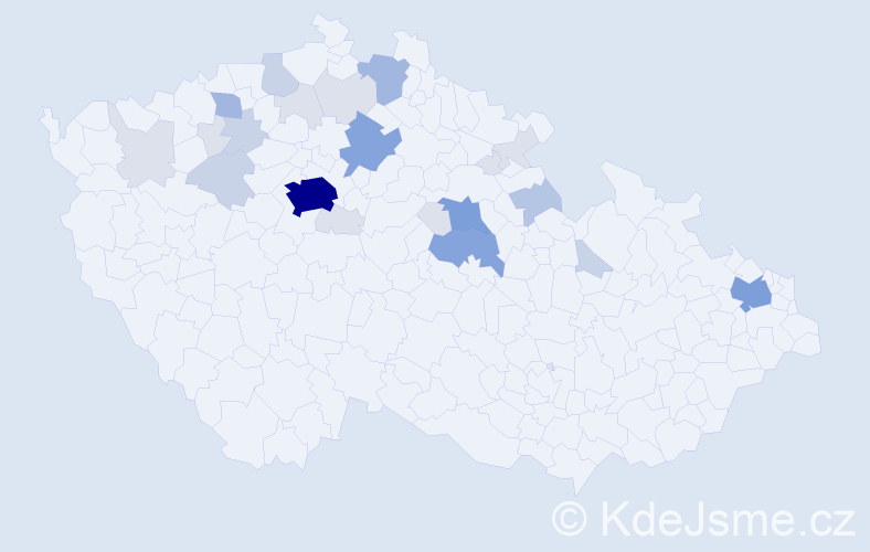 Příjmení: 'Morchová', počet výskytů 78 v celé ČR