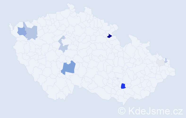 Příjmení: 'Kolesnáč', počet výskytů 19 v celé ČR