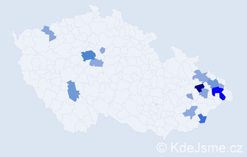 Příjmení: 'Babulíková', počet výskytů 43 v celé ČR