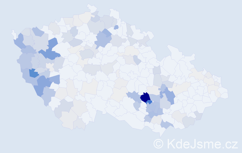 Příjmení: 'Balák', počet výskytů 480 v celé ČR