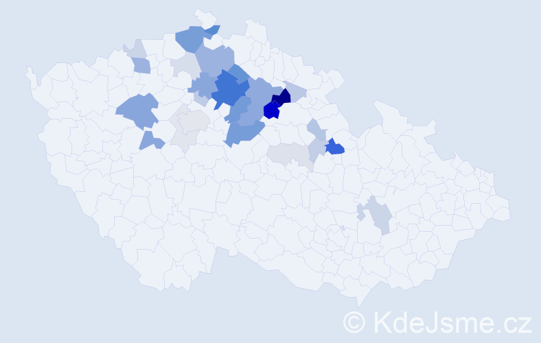 Příjmení: 'Čerychová', počet výskytů 92 v celé ČR