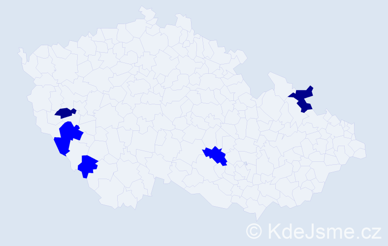 Příjmení: 'Ruhsamová', počet výskytů 7 v celé ČR