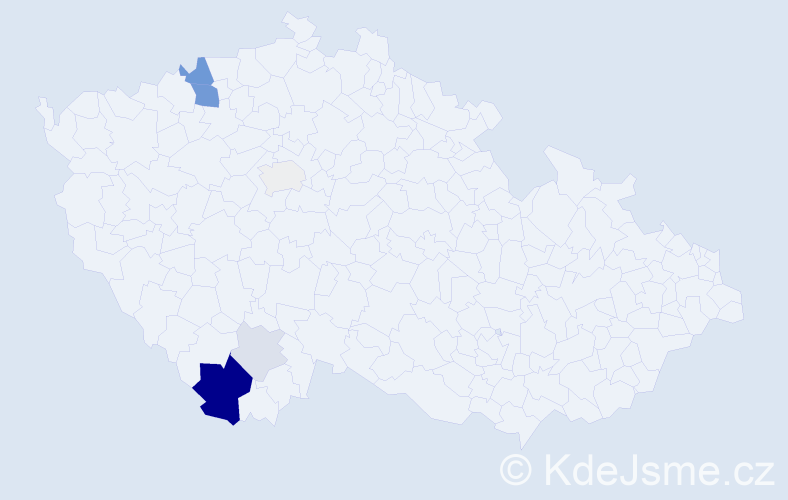 Příjmení: 'Nodes', počet výskytů 19 v celé ČR
