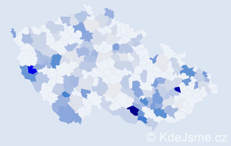 Příjmení: 'Kellner', počet výskytů 587 v celé ČR