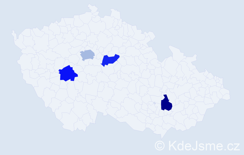 Příjmení: 'Klinotová', počet výskytů 5 v celé ČR