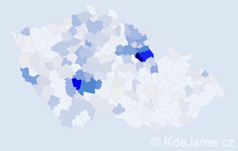 Příjmení: 'Kubec', počet výskytů 806 v celé ČR