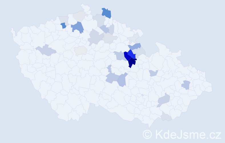 Příjmení: 'Prudič', počet výskytů 96 v celé ČR