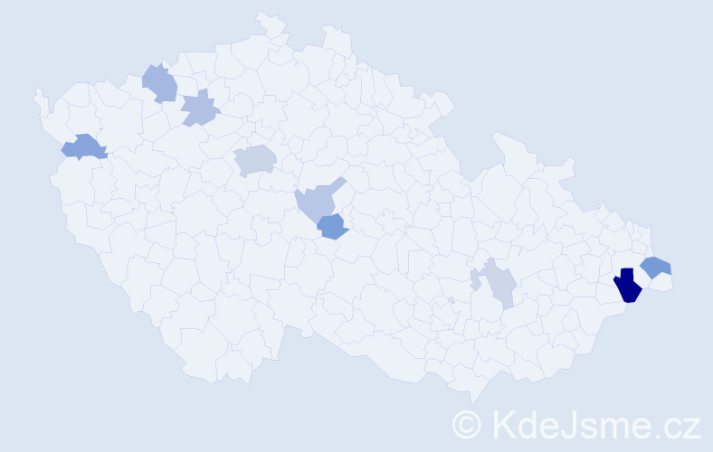 Příjmení: 'Kotyra', počet výskytů 23 v celé ČR