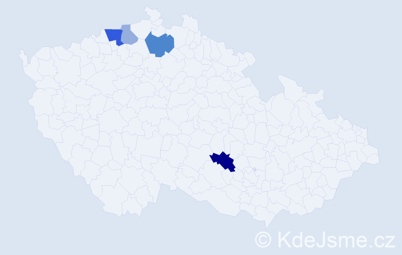 Příjmení: 'Kyus', počet výskytů 8 v celé ČR