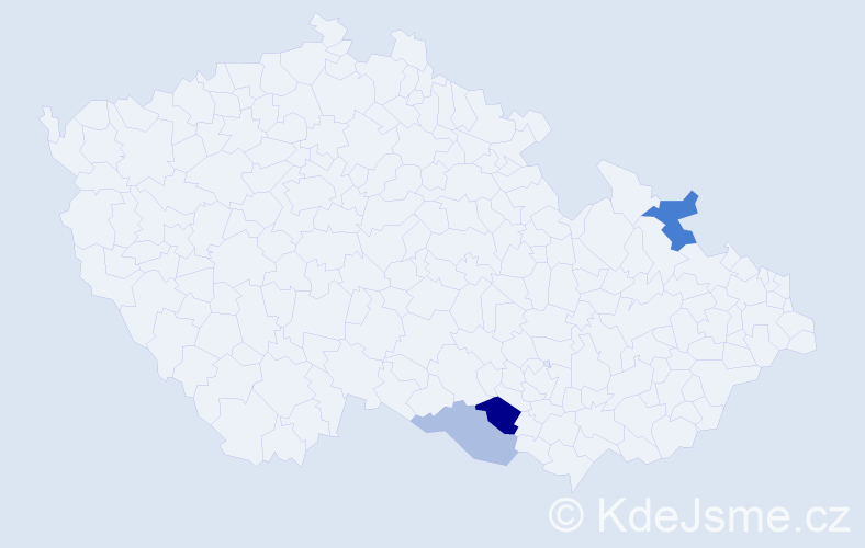 Příjmení: 'Hitlová', počet výskytů 5 v celé ČR
