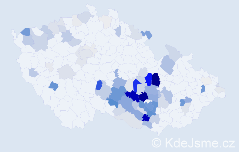 Příjmení: 'Pařil', počet výskytů 348 v celé ČR