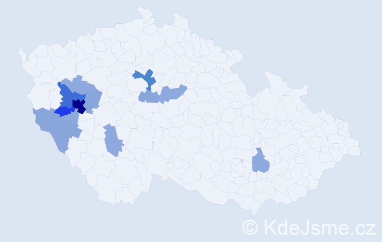 Příjmení: 'Pinker', počet výskytů 39 v celé ČR