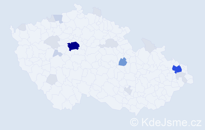 Příjmení: 'Han', počet výskytů 60 v celé ČR