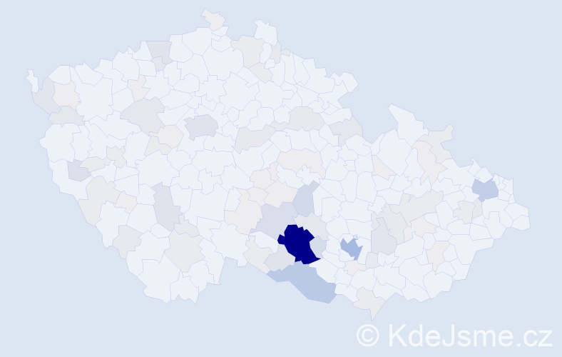 Příjmení: 'Dokulilová', počet výskytů 375 v celé ČR