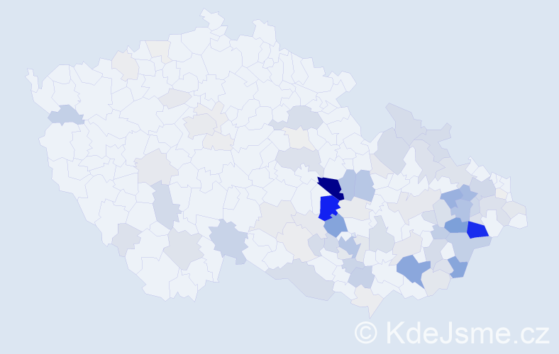 Příjmení: 'Mitášová', počet výskytů 344 v celé ČR