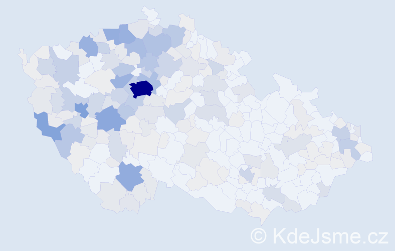 Příjmení: 'Kaiserová', počet výskytů 880 v celé ČR