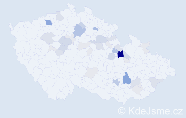 Příjmení: 'Hajzler', počet výskytů 139 v celé ČR