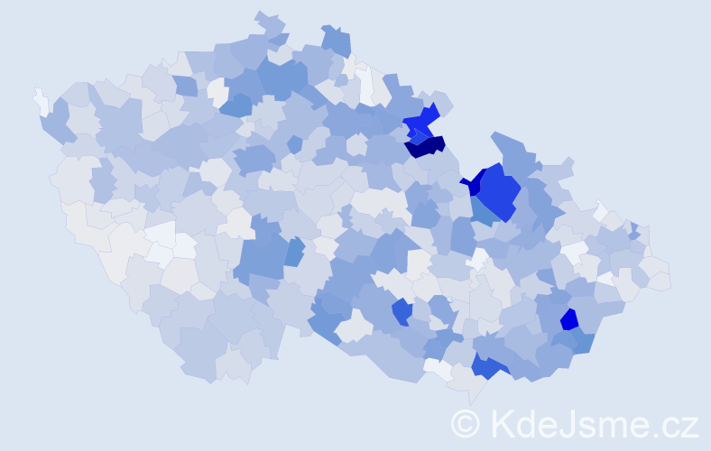 Příjmení: 'Macková', počet výskytů 3536 v celé ČR