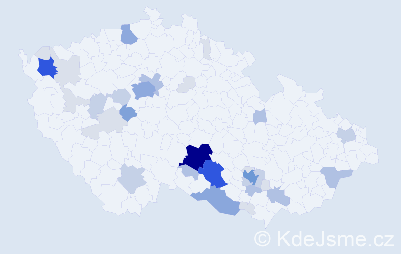 Příjmení: 'Vetchá', počet výskytů 116 v celé ČR