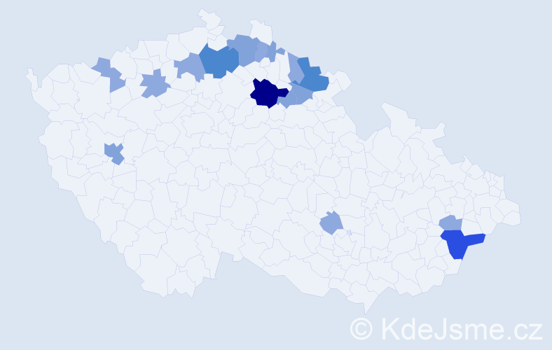 Příjmení: 'Enge', počet výskytů 38 v celé ČR