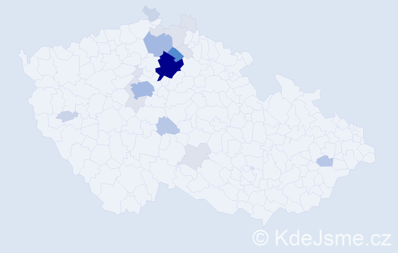 Příjmení: 'Hradiská', počet výskytů 63 v celé ČR