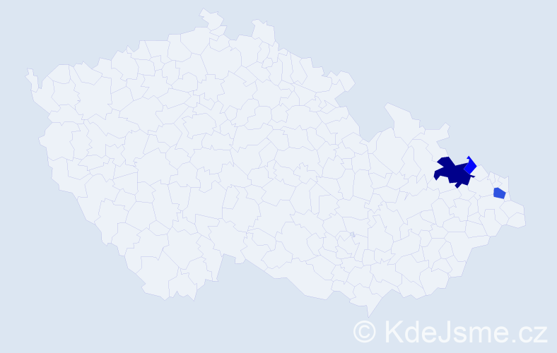 Příjmení: 'Breksová', počet výskytů 9 v celé ČR