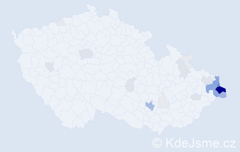 Příjmení: 'Tomiczek', počet výskytů 146 v celé ČR