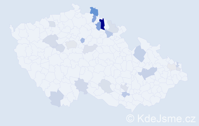 Příjmení: 'Kunce', počet výskytů 44 v celé ČR