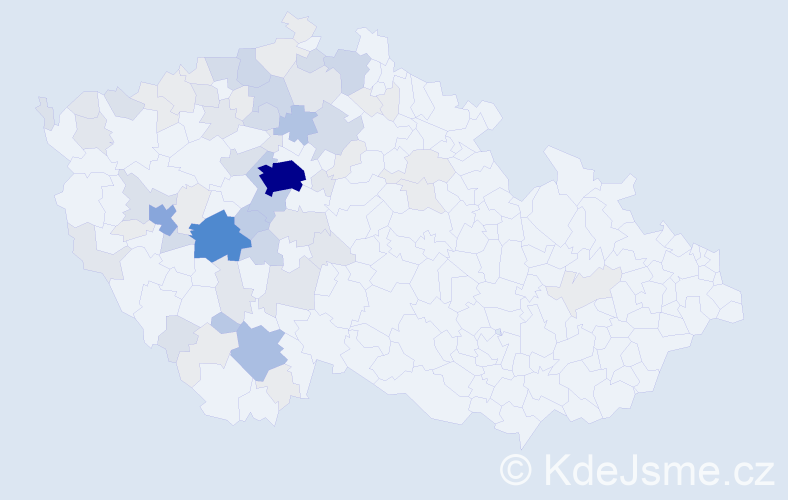 Příjmení: 'Pečená', počet výskytů 257 v celé ČR