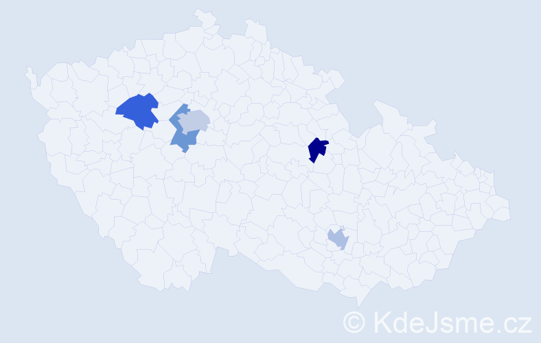 Příjmení: 'Castro', počet výskytů 6 v celé ČR