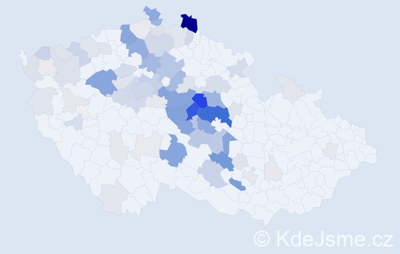Příjmení: 'Kutílek', počet výskytů 361 v celé ČR