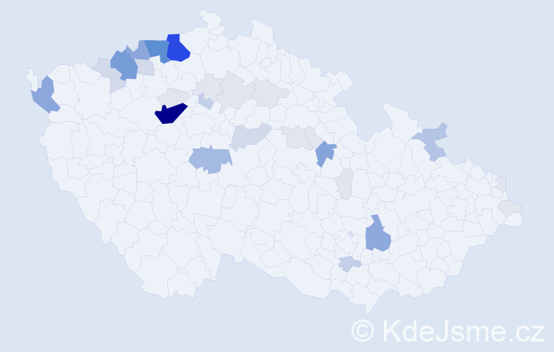 Příjmení: 'Miker', počet výskytů 136 v celé ČR