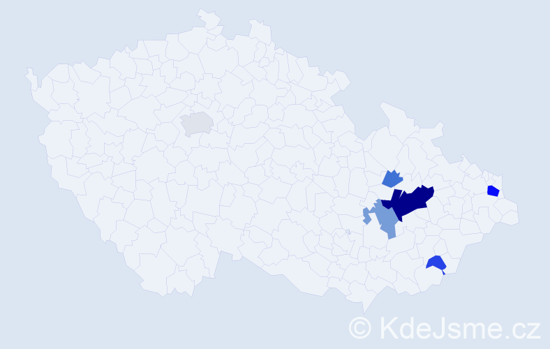 Příjmení: 'Brumarová', počet výskytů 20 v celé ČR