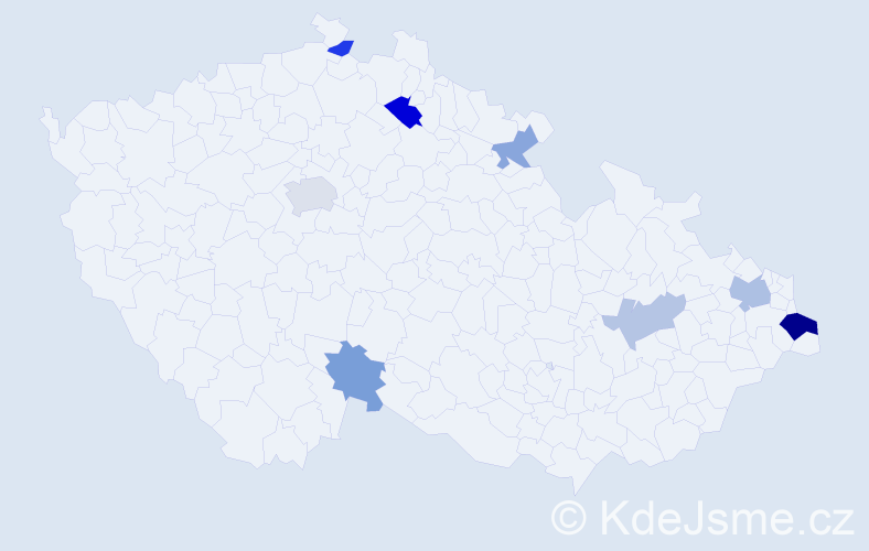 Příjmení: 'Mankovecký', počet výskytů 14 v celé ČR