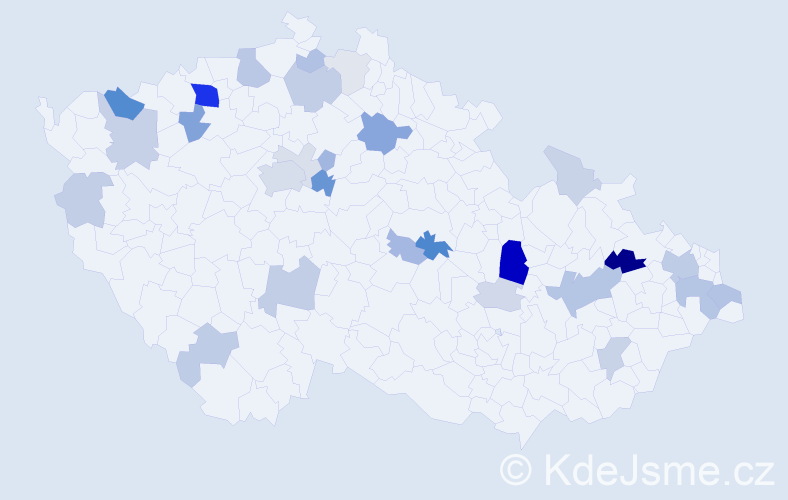 Příjmení: 'Kalitová', počet výskytů 84 v celé ČR