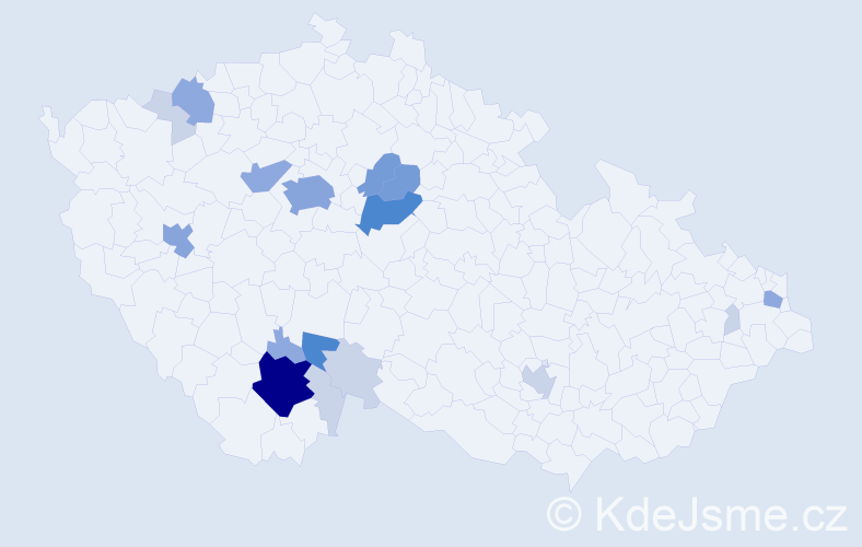 Příjmení: 'Vosejpka', počet výskytů 52 v celé ČR
