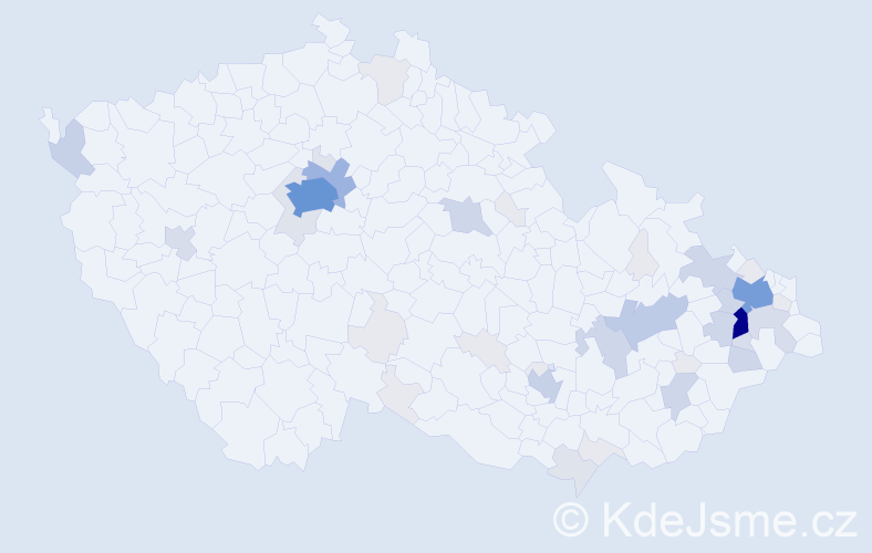 Příjmení: 'Hykel', počet výskytů 179 v celé ČR
