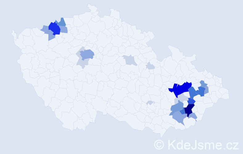 Příjmení: 'Perůtka', počet výskytů 93 v celé ČR