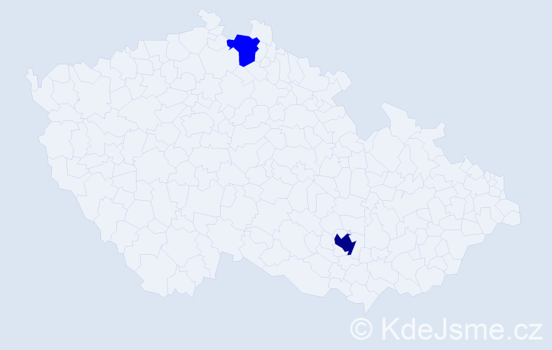 Příjmení: 'Kudinková', počet výskytů 5 v celé ČR