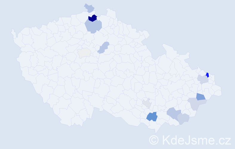 Příjmení: 'Ryl', počet výskytů 30 v celé ČR