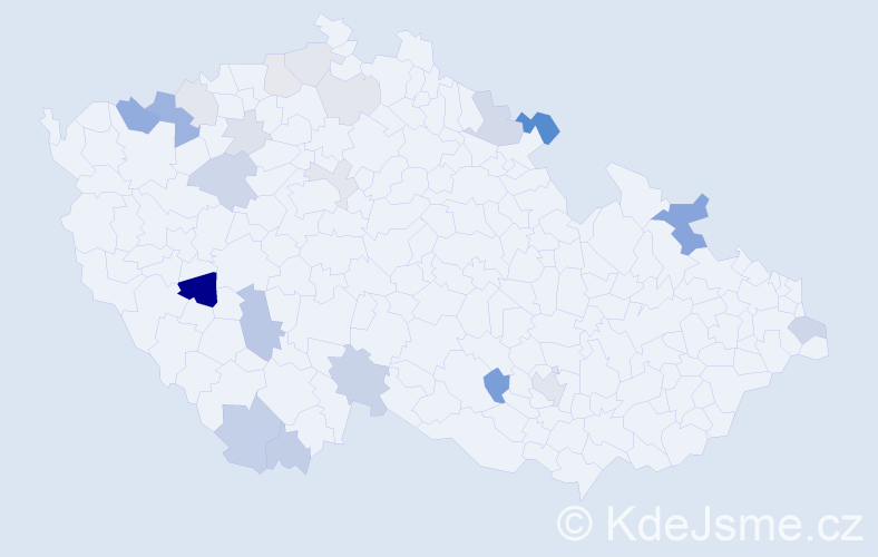 Příjmení: 'Trenčanská', počet výskytů 48 v celé ČR