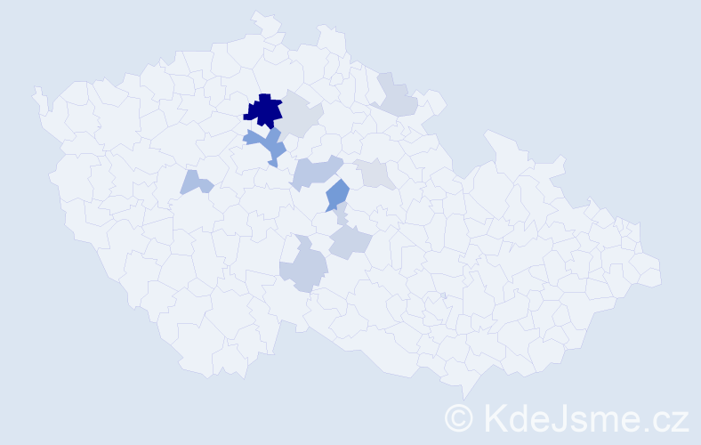 Příjmení: 'Karabáček', počet výskytů 26 v celé ČR