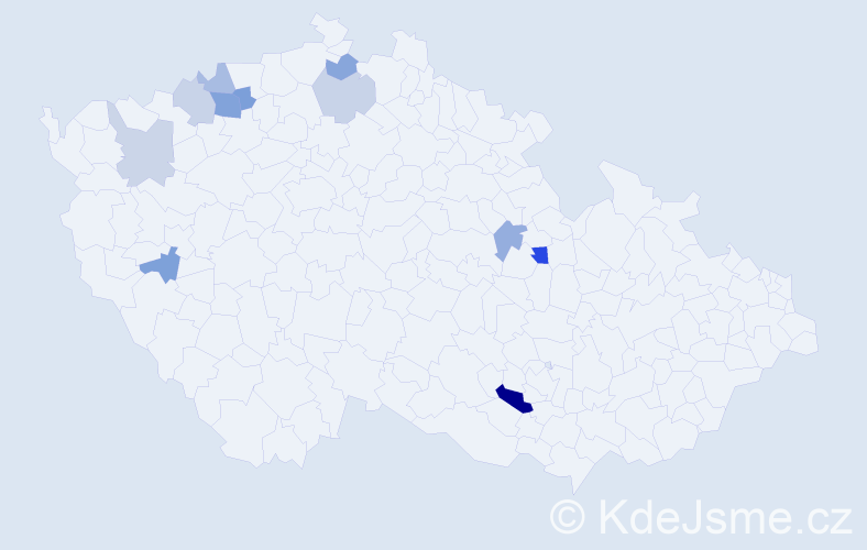 Příjmení: 'Bobela', počet výskytů 17 v celé ČR