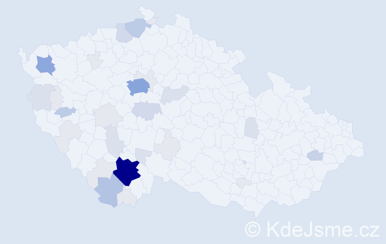 Příjmení: 'Liebl', počet výskytů 115 v celé ČR