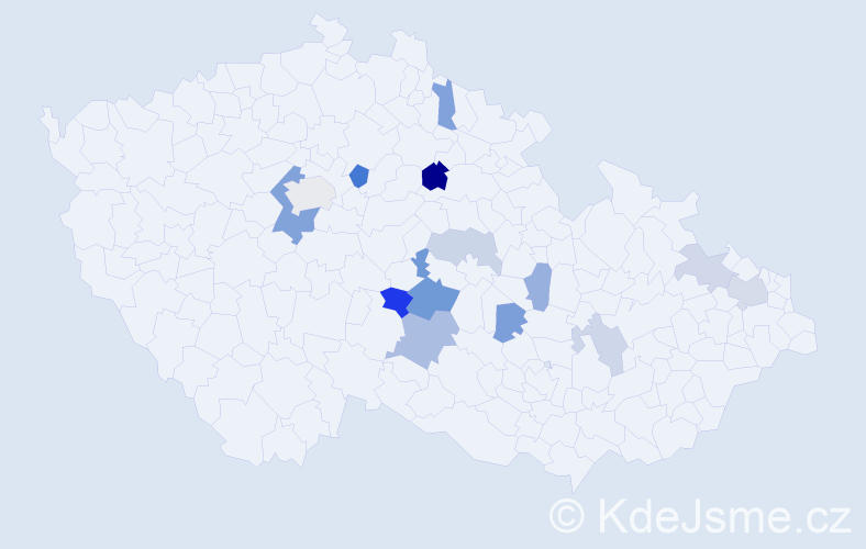 Příjmení: 'Prajslerová', počet výskytů 26 v celé ČR