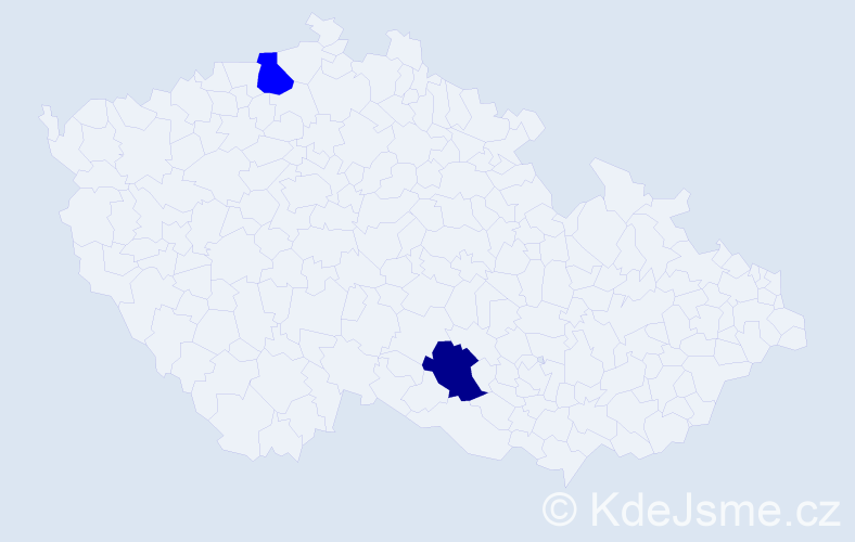 Příjmení: 'Tříšťka', počet výskytů 3 v celé ČR