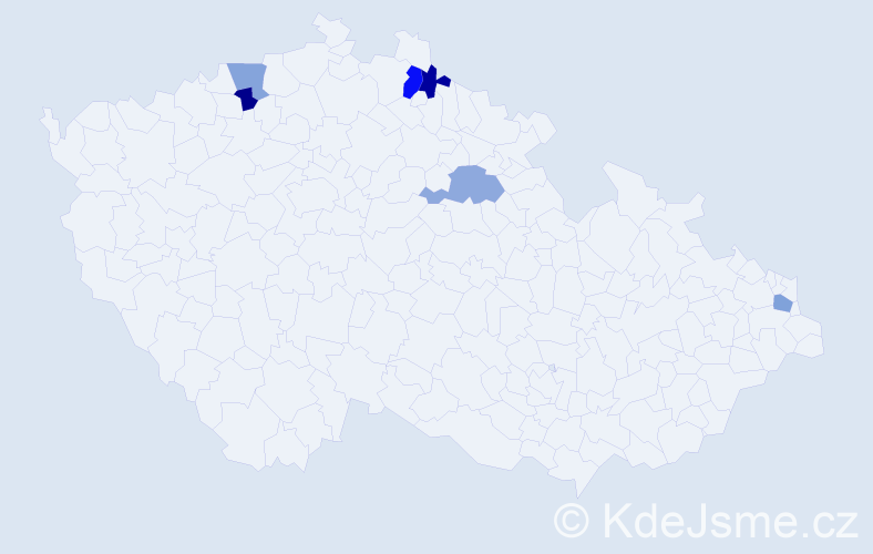 Příjmení: 'Lucik', počet výskytů 7 v celé ČR