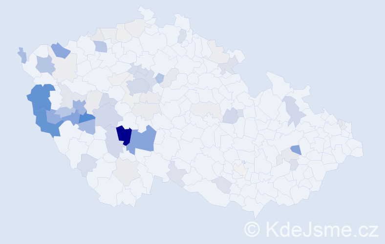 Příjmení: 'Bočan', počet výskytů 259 v celé ČR